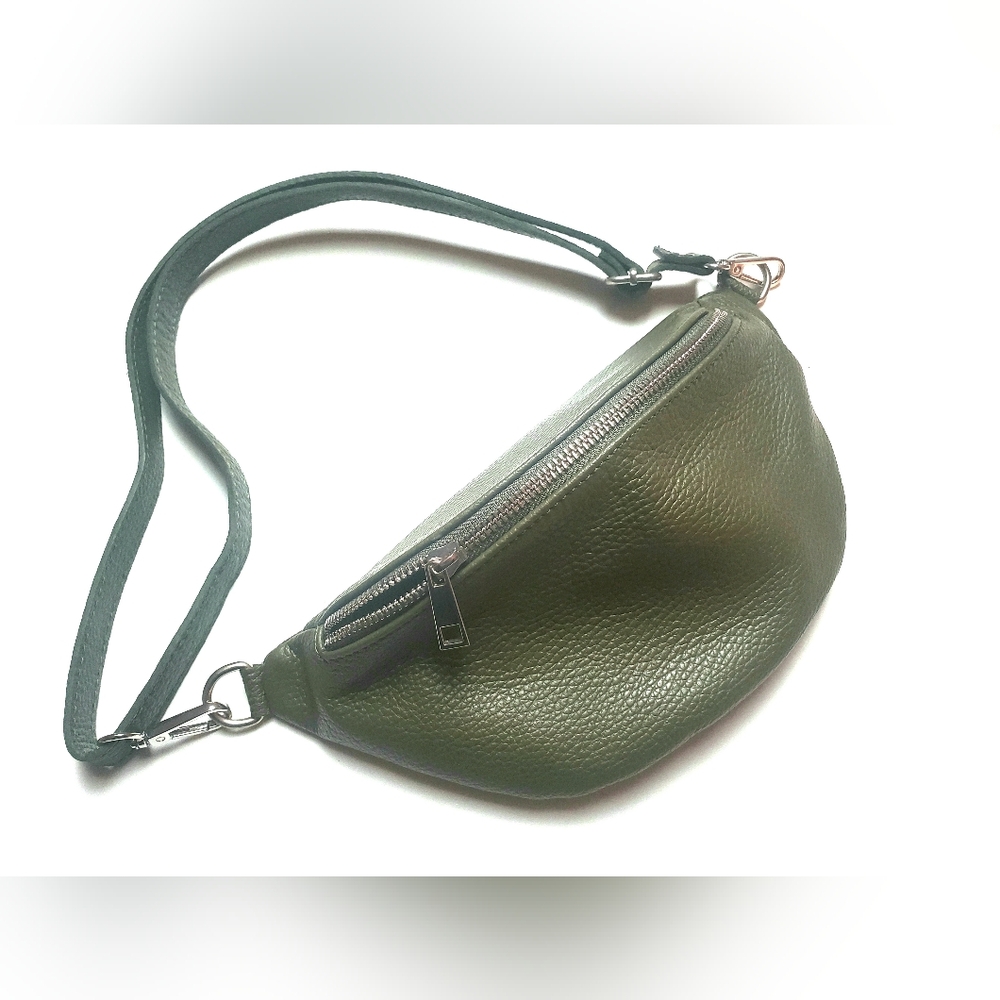 Italian leather crossbody/ fanny pack